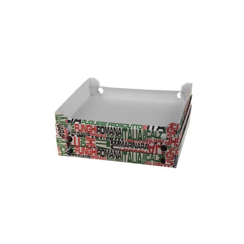 Scatola cubo pizza cartoncino vegetale bianco 33x33 H3 cm | Crovegli