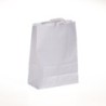 Borsa carta bianca manico piattino 32+16x44 cm | Crovegli