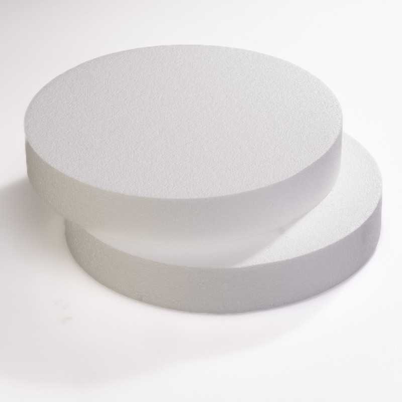 Base polistirolo bianco rotonda Ø 20 cm H 5 cm torte monumentali pasticceria | Crovegli