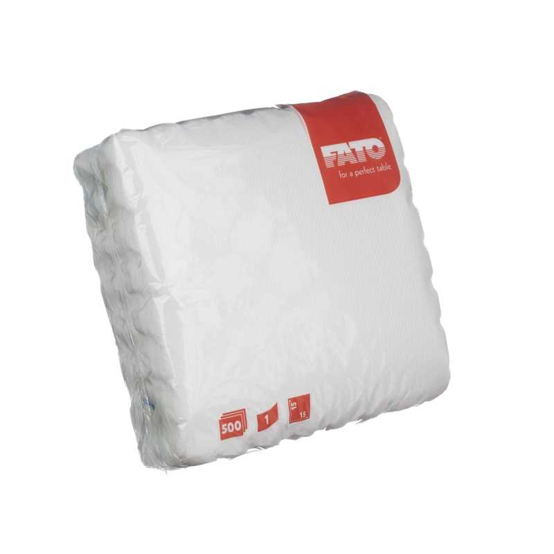 Tovagliolo steso smerlato bianco 1 velo 15x15 cm | Crovegli