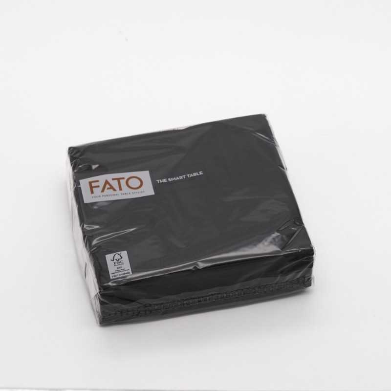 Tovagliolo carta 2 veli 40x40 cm nero bar ristorazione | Crovegli