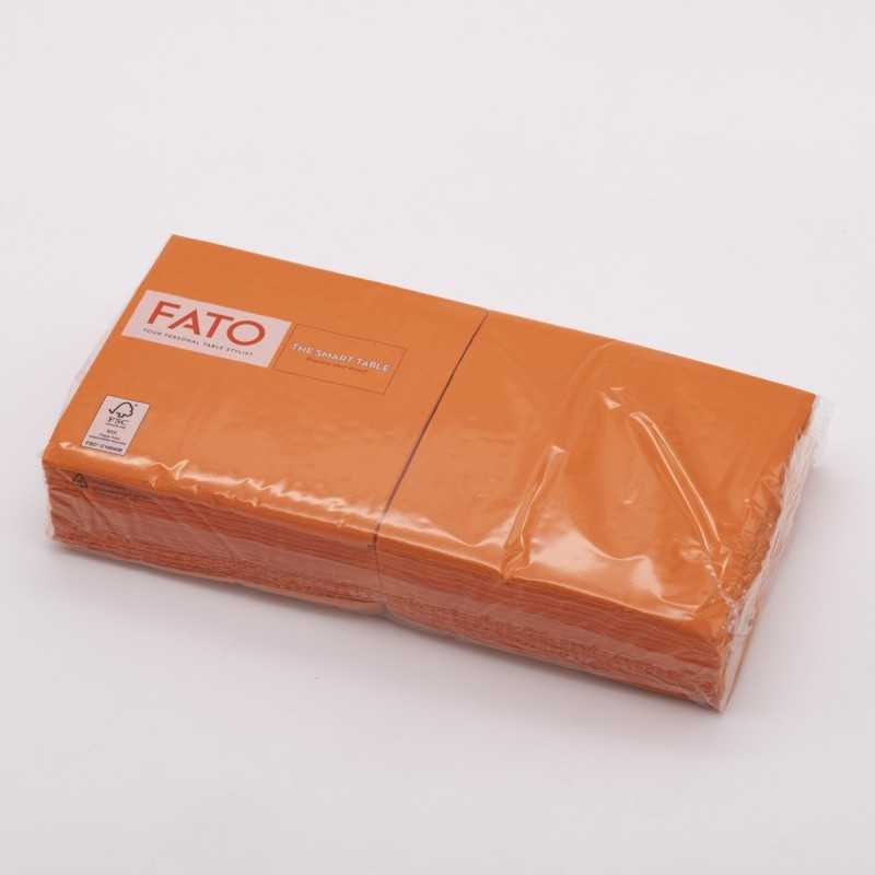 Tovagliolo carta arancio 2 veli 24x24 cm bar buffet | Crovegli