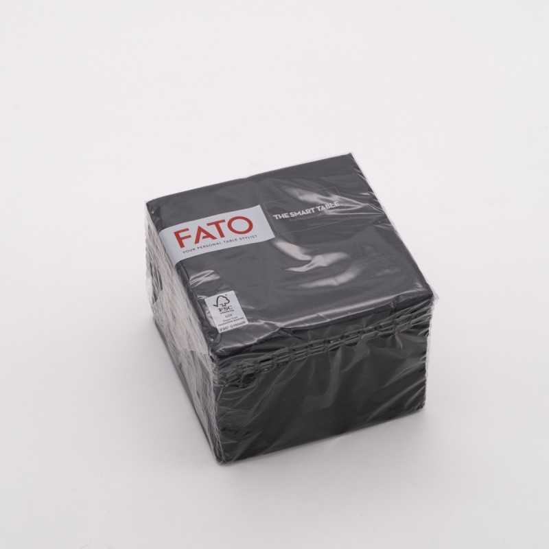 Tovagliolo carta nero 2 veli 24x24 cm bar buffet | Crovegli