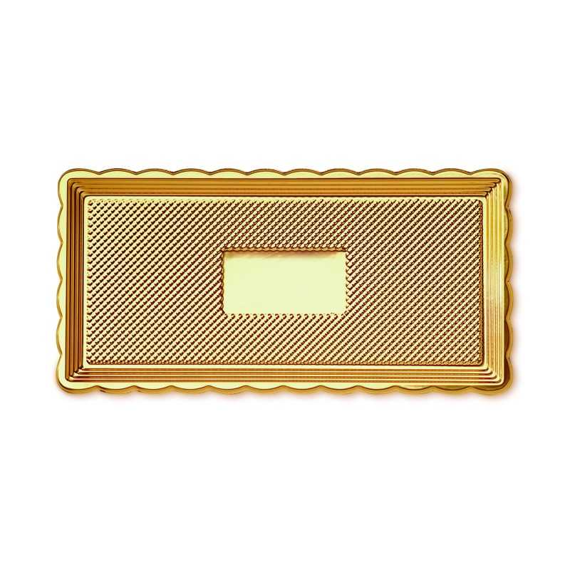 Vassoio rettangolare PS dorato 15x35 cm | Crovegli
