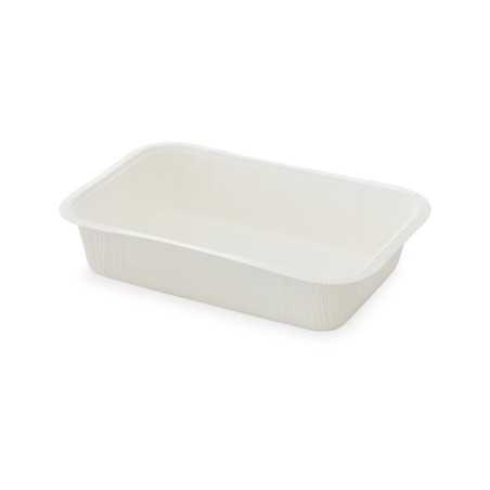 Vaschetta cellulosa VS40P termosaldabile 143x210 H40 2 porzioni microonde | Crovegli