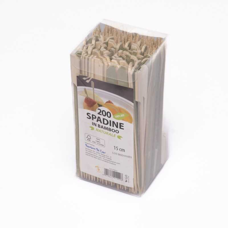 Spiedo bamboo bandiera personalizzabile 15 cm buffet catering | Crovegli
