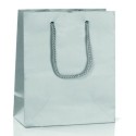 Borsa porta panettone in carta colore argento 24x24x35 cm | 12 pezzi