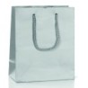 Borsa porta panettone carta argento 24x24x35 cm | Crovegli