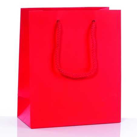 Borsa porta panettone carta rossa 24x24x35 cm | Crovegli