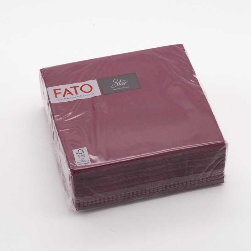 Tovagliolo goffrato punta a punta Matis 2 veli 38x38 cm bordeaux | Crovegli