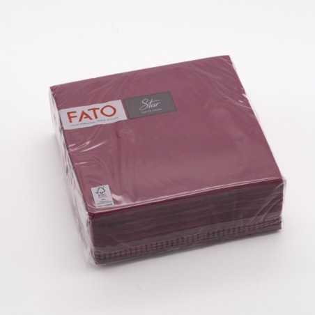 Tovagliolo goffrato punta a punta Matis 2 veli 38x38 cm bordeaux | Crovegli