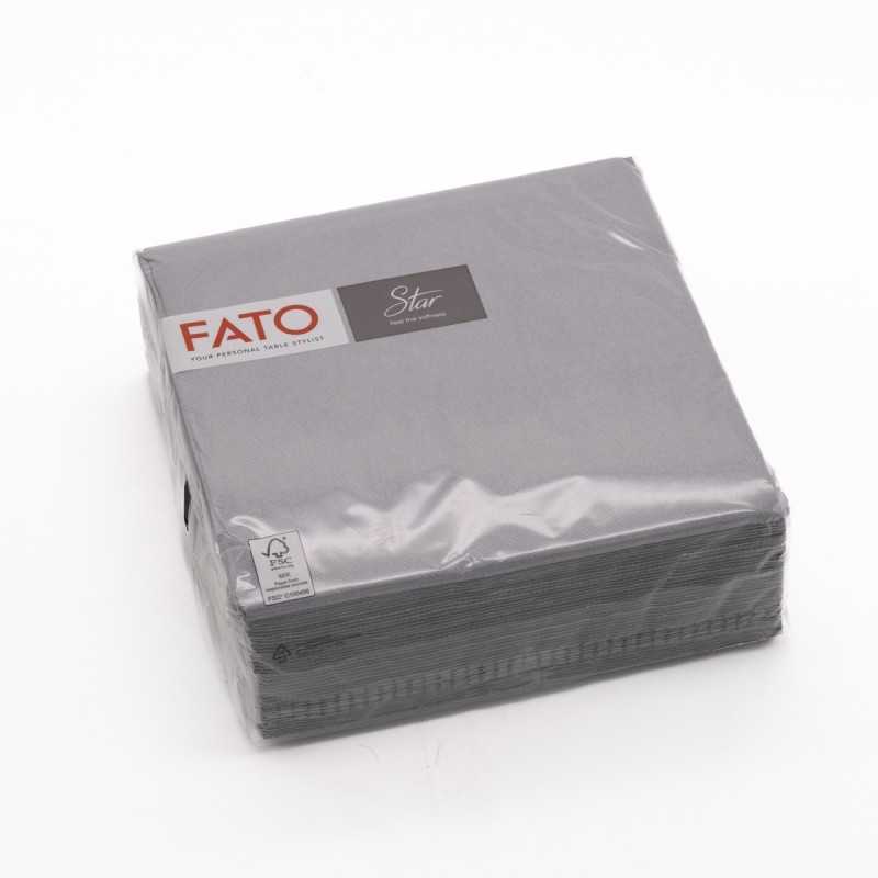 Tovagliolo goffrato punta a punta Matis 2 veli 38x38 cm grigio | Crovegli