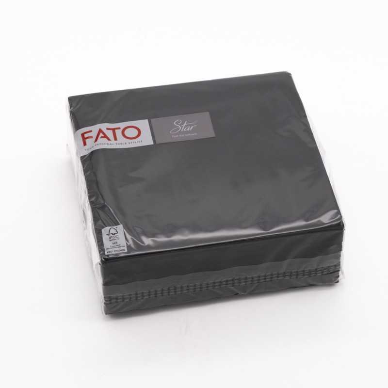 Tovagliolo goffrato punta a punta Matis 2 veli 38x38 cm nero | Crovegli