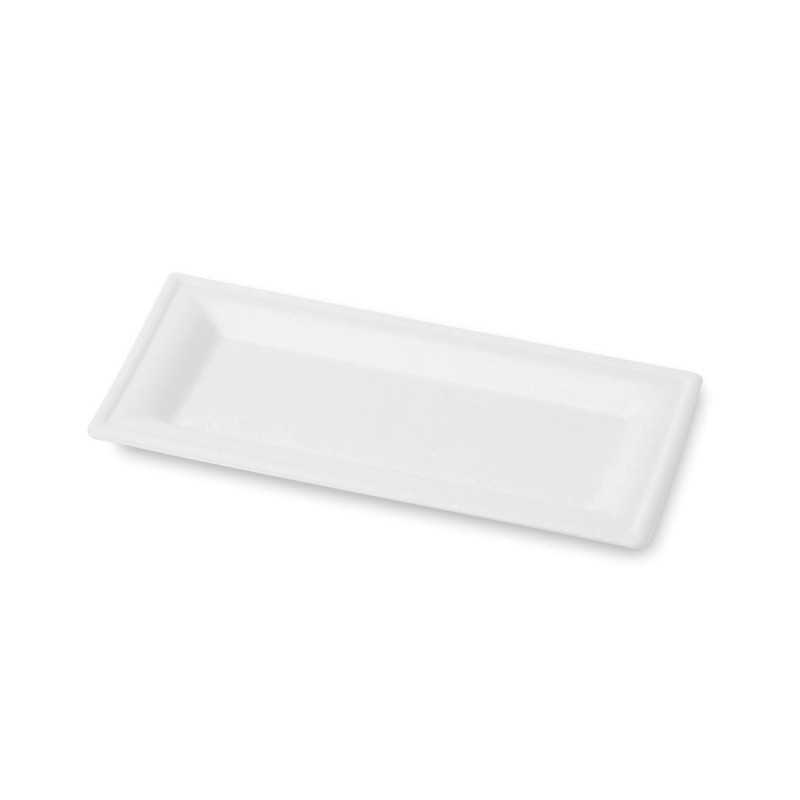 Vassoio rettangolare polpa cellulosa bio PFAS free 26x13 cm | Crovegli
