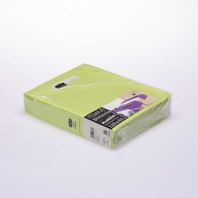 Tovaglia rider TNT idrorepellente verde mela 48x120 cm tête-à-tête ristorazione | Crovegli