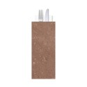 Busta portaposate in carta gialla colorata cioccolato con tovagliolo 38x38 cm 2 veli | 700 pezzi
