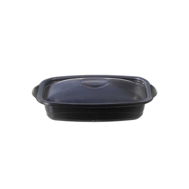 Vaschetta PP nera Marmipack 500cc 14x22 cm microonde coperchio | Crovegli