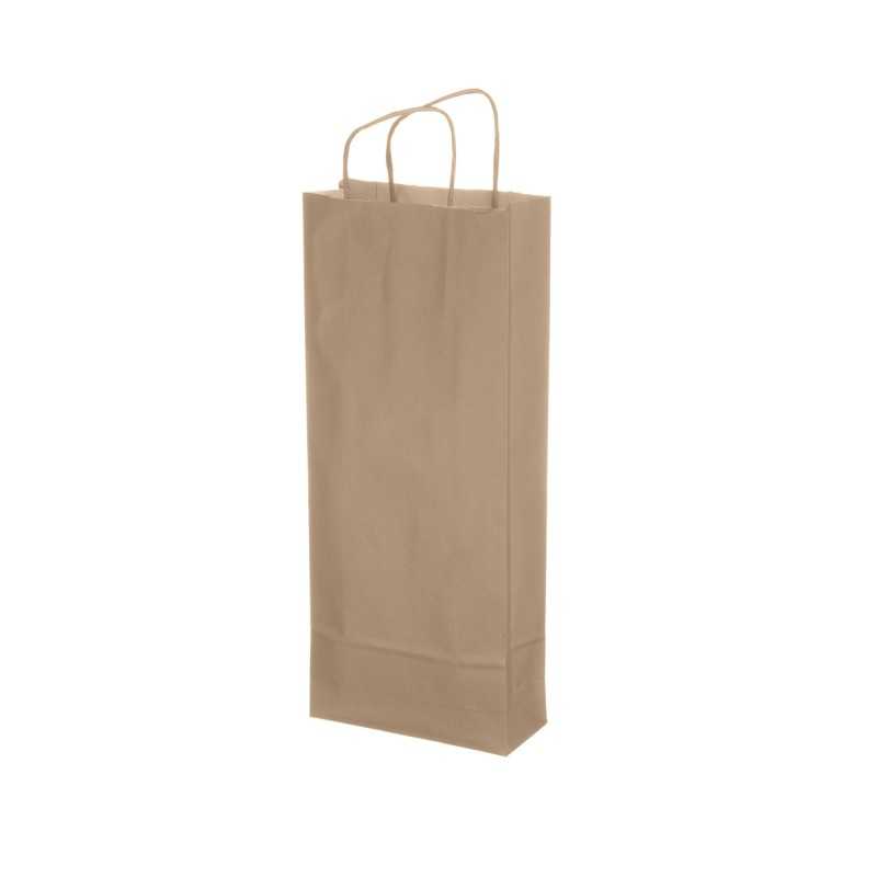 Portabottiglie carta kraft avana 14+9x38 cm cordino | Crovegli
