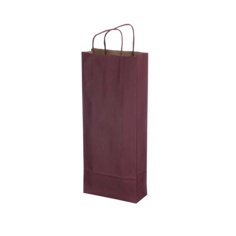 Portabottiglie carta biokraft bordeaux 14+9x38 cm | Crovegli