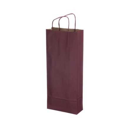 Portabottiglie carta biokraft bordeaux 14+9x38 cm | Crovegli
