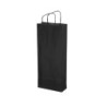 Portabottiglie carta biokraft nera 14+9x38 cm cordino | Crovegli