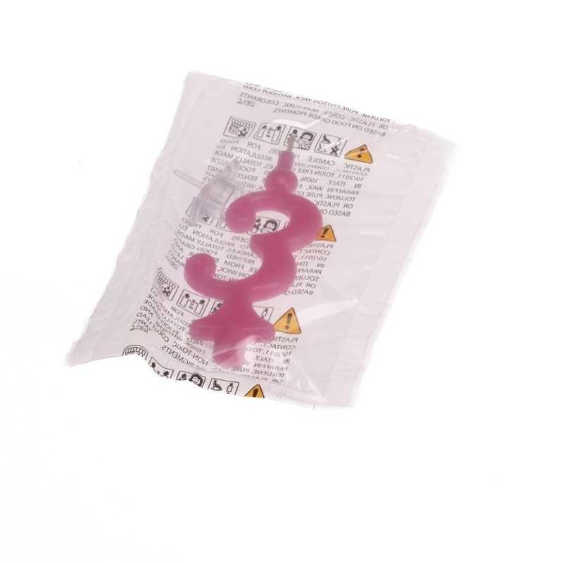 Candela numerale rosa N.3 | Crovegli