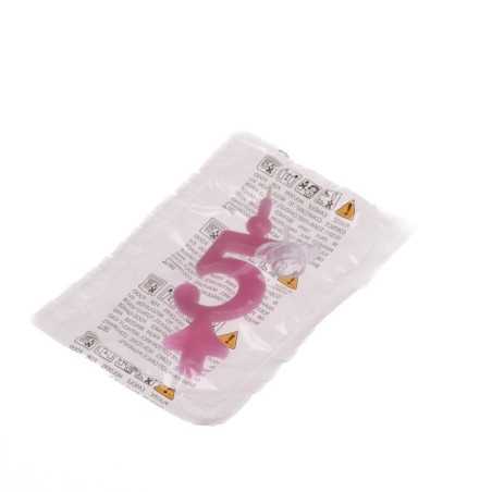 Candela numerale rosa N.5 | Crovegli