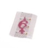 Candela numerale rosa N.6 | Crovegli