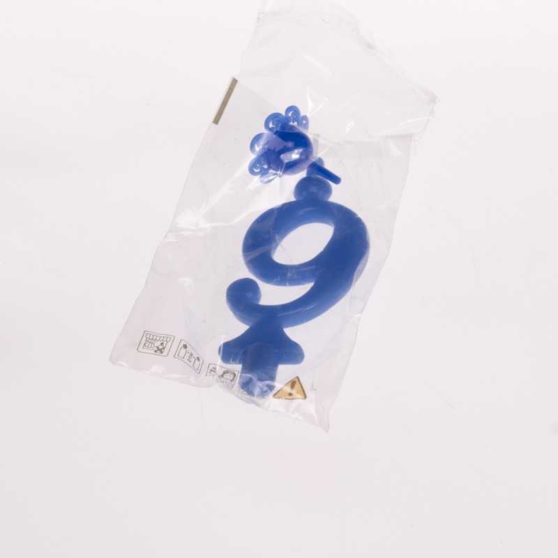 Candela numerale celeste N.9 | Crovegli