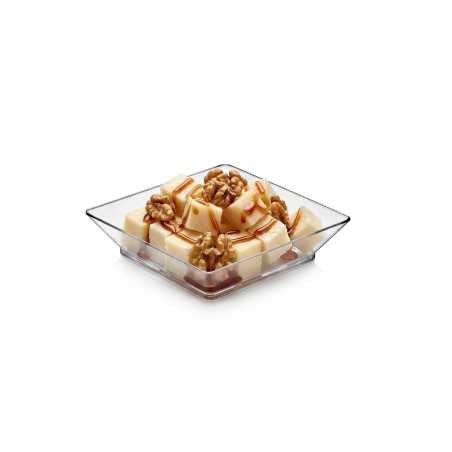 Piattino quadrato trasparente 6,5x6,5 cm finger food buffet | Crovegli