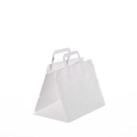 Borsa carta bianca manico piattino large 46+18x49 | Crovegli