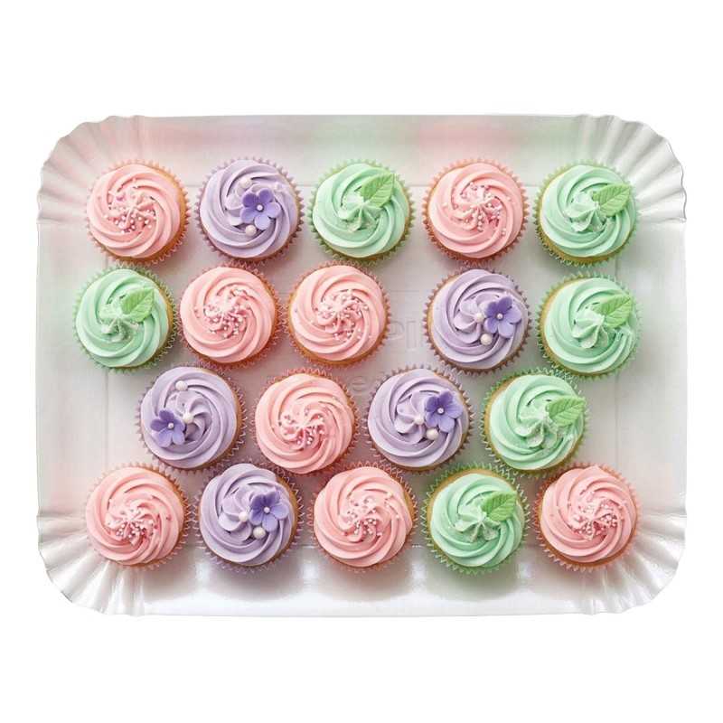 Vassoio cartone perla n.2 12x18 cm pasticceria gelateria | Crovegli