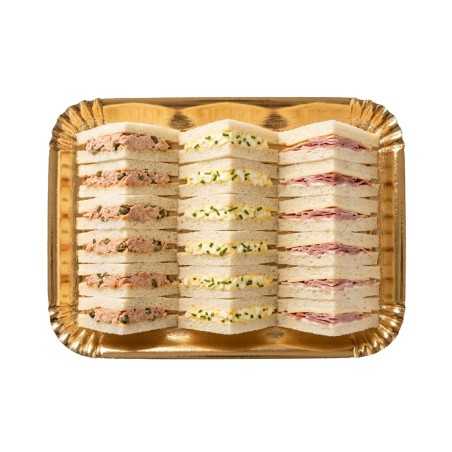 Vassoio cartone oro n.2BIS 13,5x20 cm pasticceria gelateria | Crovegli