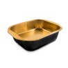 Contenitore alluminio laccato nero/oro 1 porzione | Crovegli