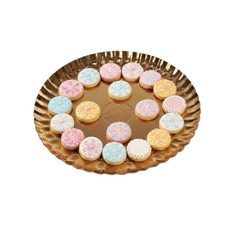 Vassoio cartone rotondo dorato Ø 23 cm pasticceria gelateria | Crovegli
