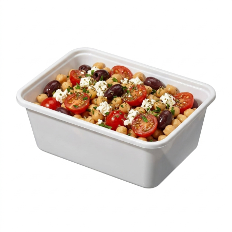 Vaschetta plastica bianca P8 400cc patatine street food | Crovegli