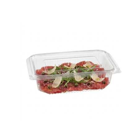 Vaschetta PET rettangolare 19x14,8 cm H 55 mm 750cc coperchio | Crovegli