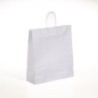 Borsa carta bianca manico ritorto 36+12x43 cm | Crovegli