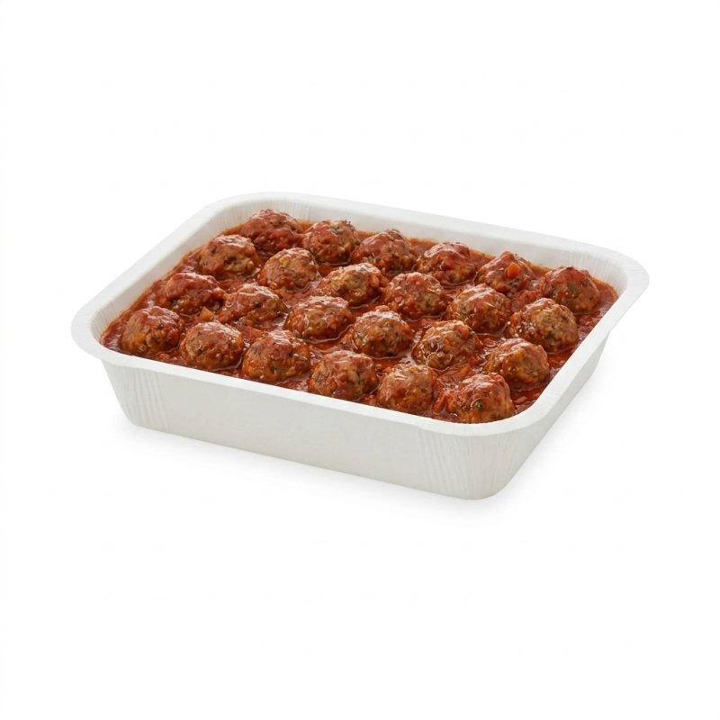Vaschetta cellulosa VS45P termosaldabile 180x210 H45 4 porzioni microonde | Crovegli