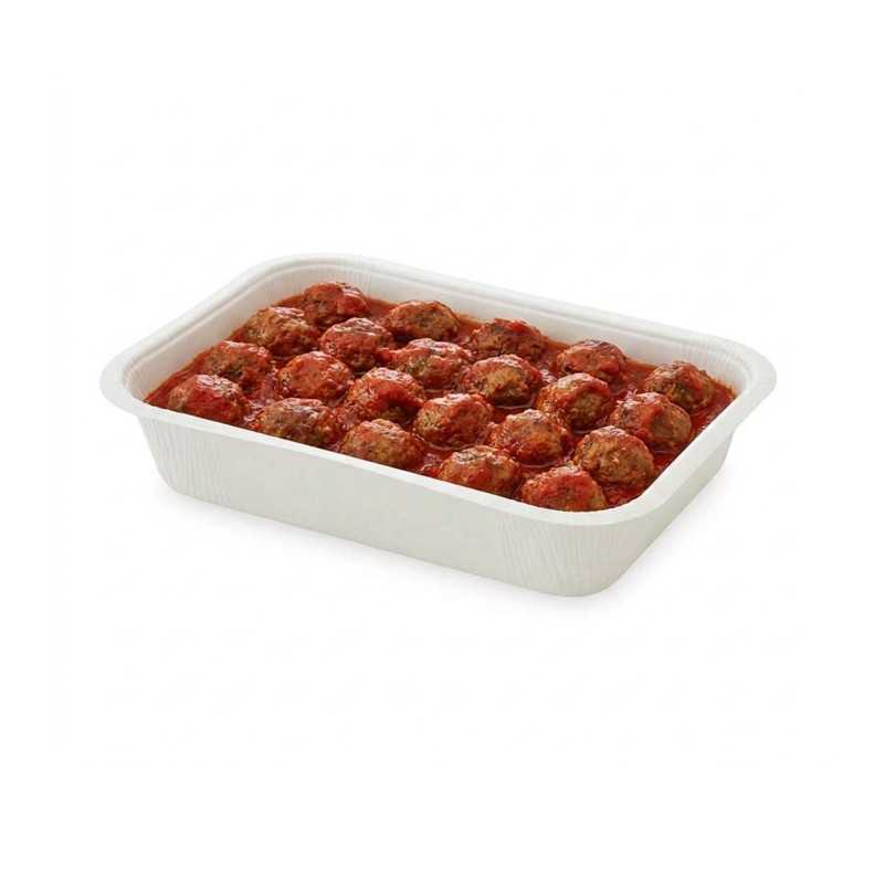 Vaschetta cellulosa VS40P termosaldabile 143x210 H40 2 porzioni microonde | Crovegli