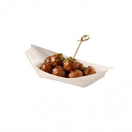 Barchetta legno naturale 12×6 cm H 3 cm street food asporto | Crovegli