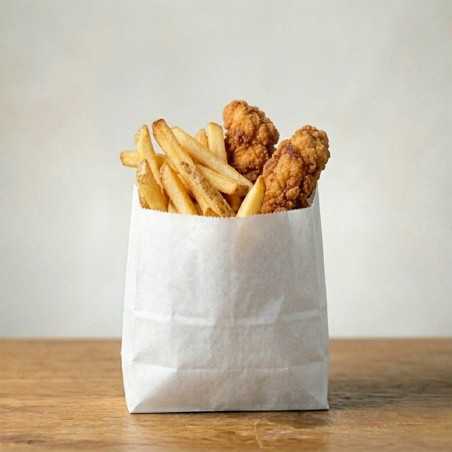 Sacchetto antigrasso bianco neutro 12x30 cm asporto brioche panini | Crovegli