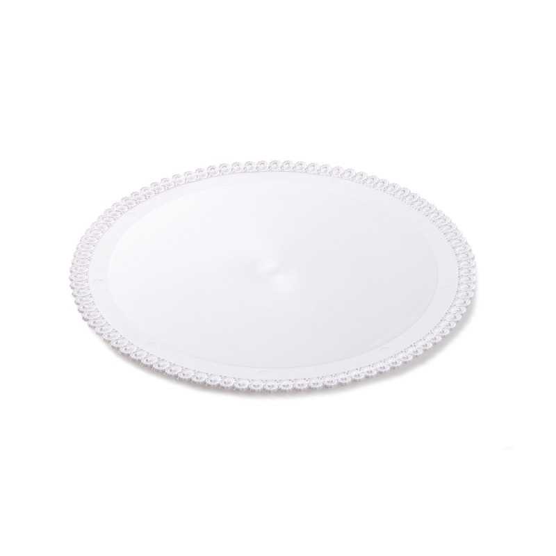 Disco PS bianco bordo trinato diametro 30 cm dolci | Crovegli