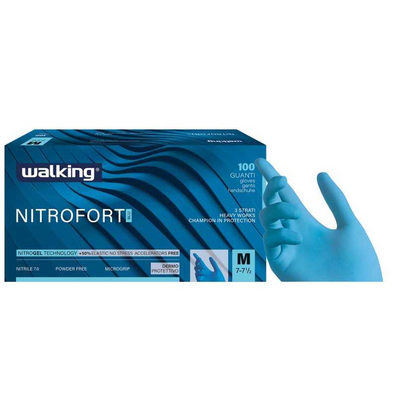 Guanto Nitrofort nitrile blu taglia M | Crovegli
