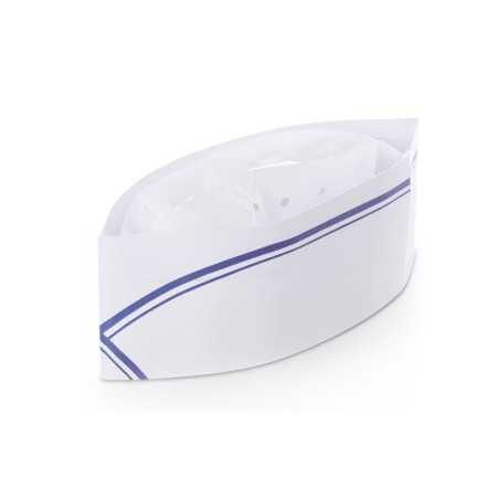 Cappello bustina monouso carta bianca e blu | Crovegli