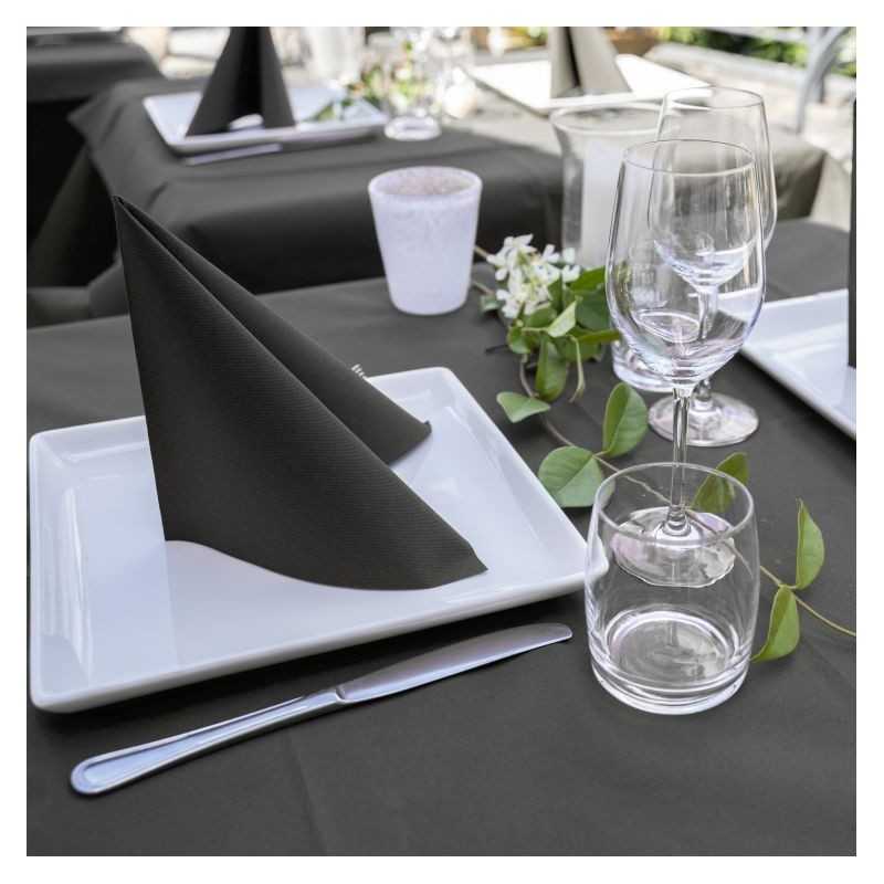Tovagliolo Airlaid tasca portaposate nero 40x32 cm | Crovegli
