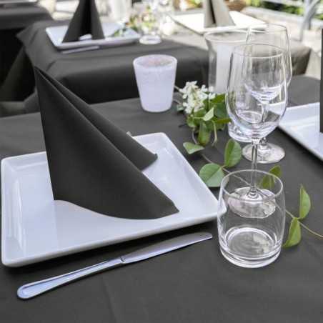 Tovagliolo Airlaid tasca portaposate nero 40x32 cm | Crovegli