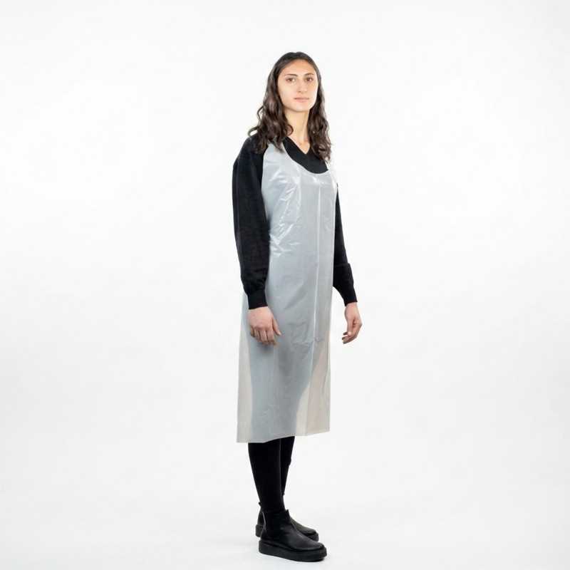 Grembiule monouso polietilene bianco 76x128 cm | Crovegli