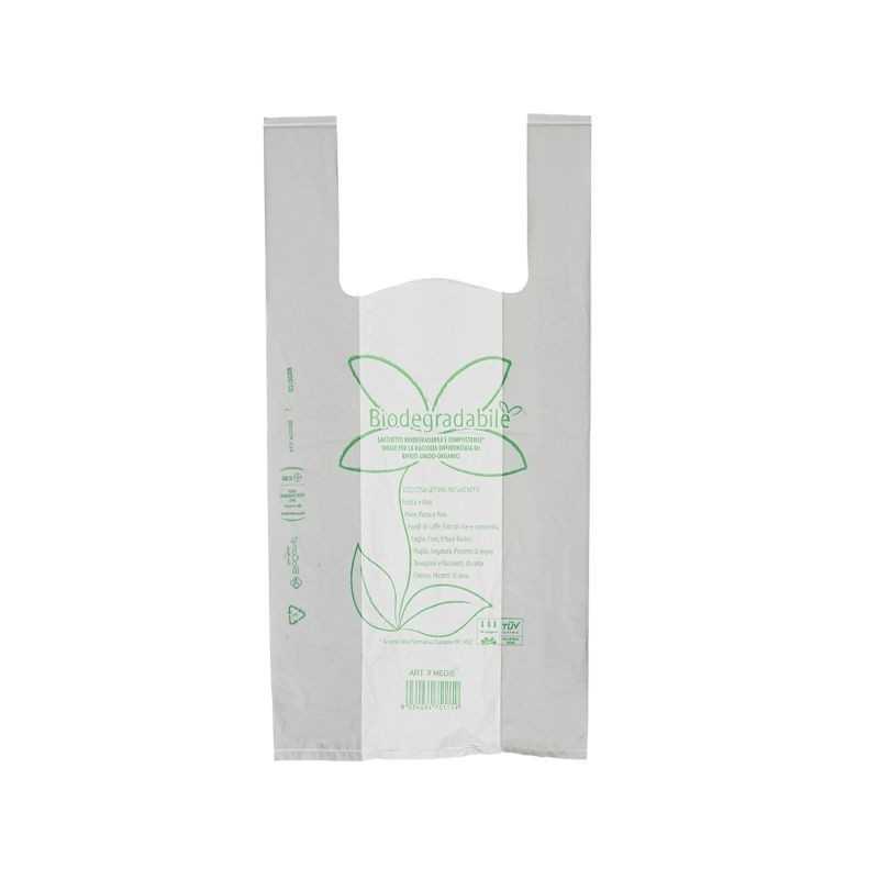 Shopper biodegradabile compostabile 28+15x50 cm 10 g trasporto merce | Crovegli