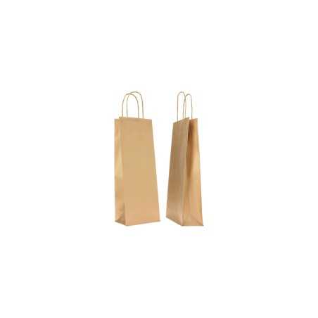 Portabottiglie carta kraft avana 18+8x38 cm cordino | Crovegli